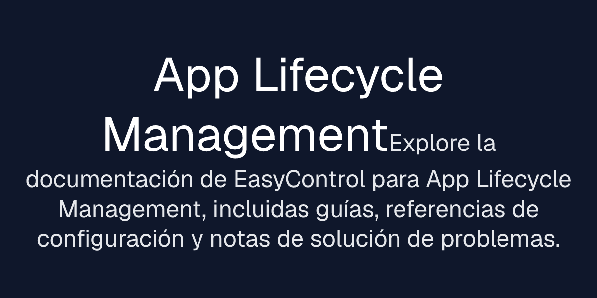 App Lifecycle Management