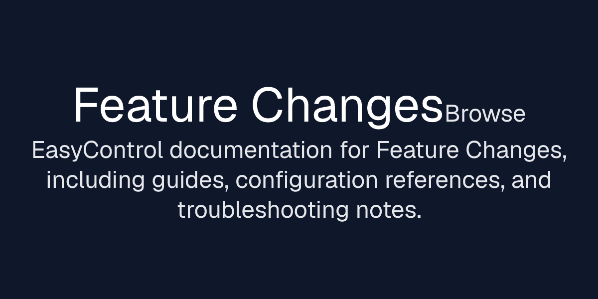 Feature Changes