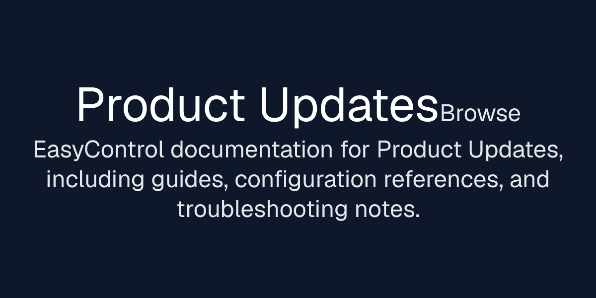 Product Updates