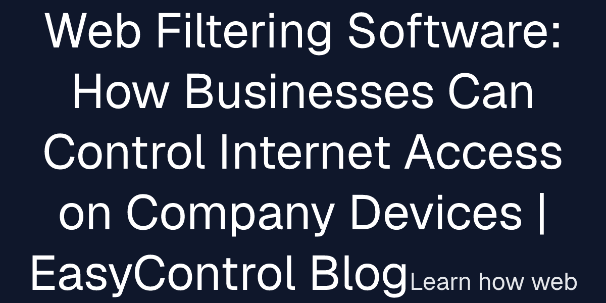 Web Filtering Software: How Businesses Can Control Internet Access on ...